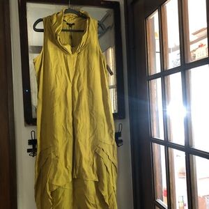 FOR CYNTHIA Mustard Yellow Sleeveless A Length Dress
